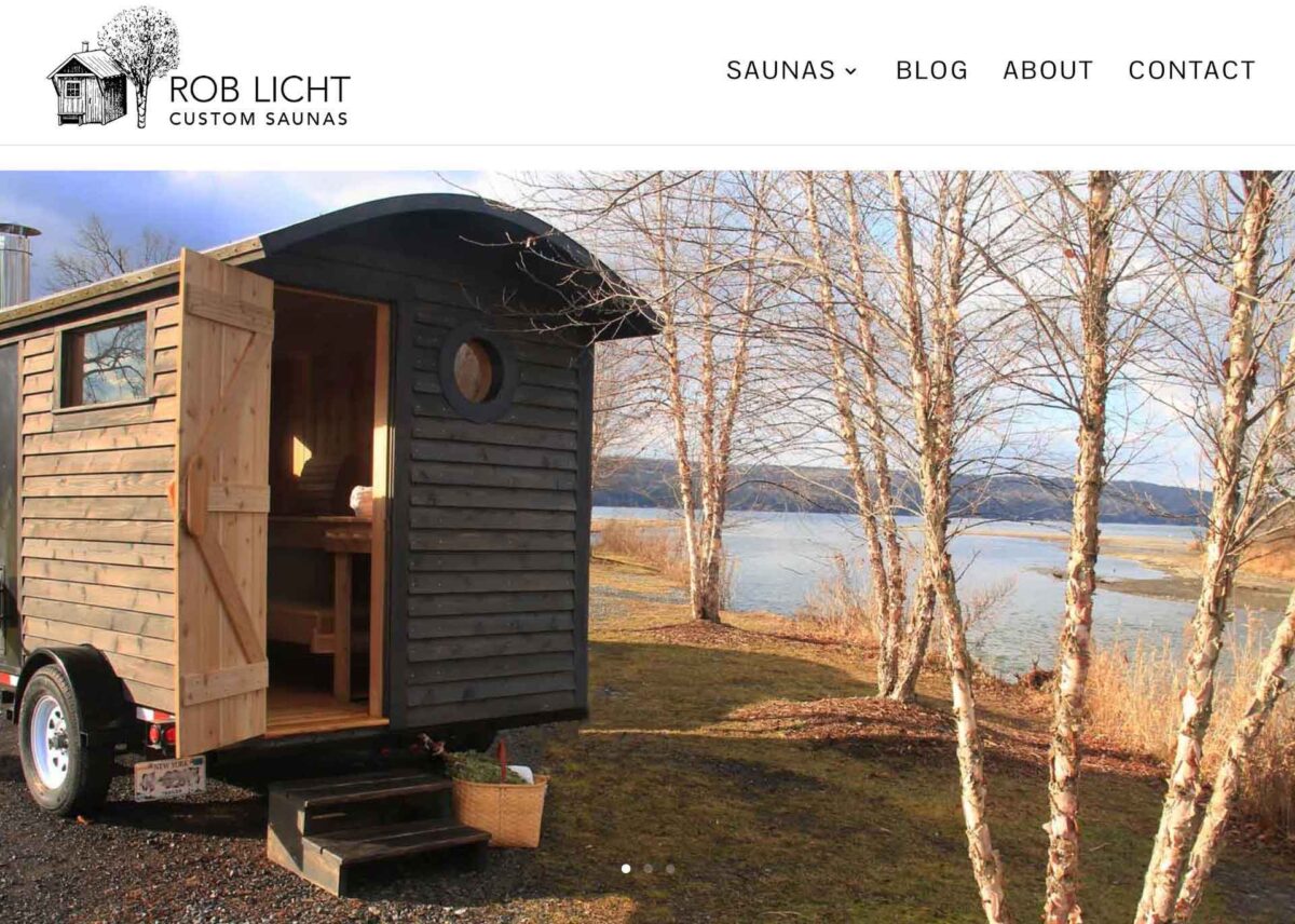 website design and branding photo styling for sauna builder and sauna business